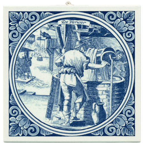 Verwer / Launderer, Dutch Delft Tile 6