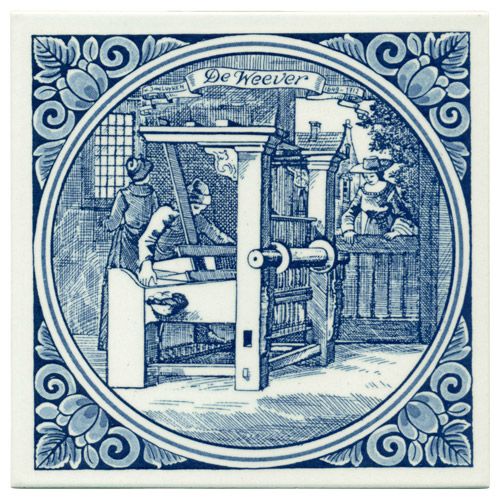 Weever / Weaver, Dutch Delft Tile 6