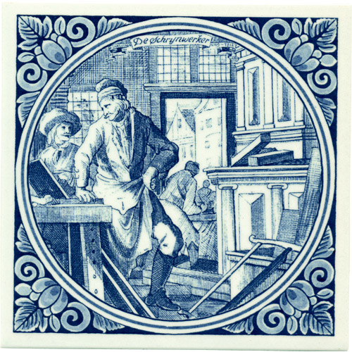 Schrynwerker / Cabinetmaker, Dutch Delft Tile 6