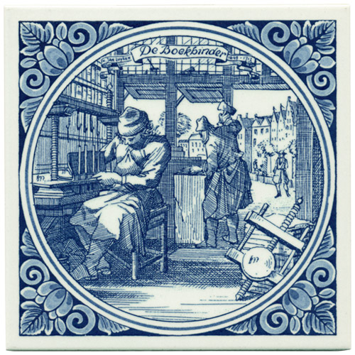 Boeckbinder / Bookbinder, Dutch Delft Tile 6