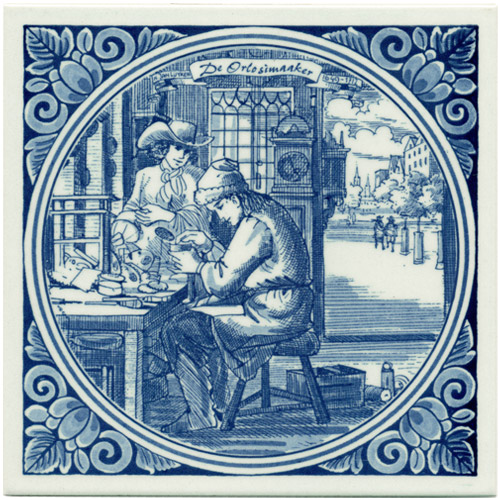 Orlosimaaker / Watchmaker, Dutch Delft Tile 6