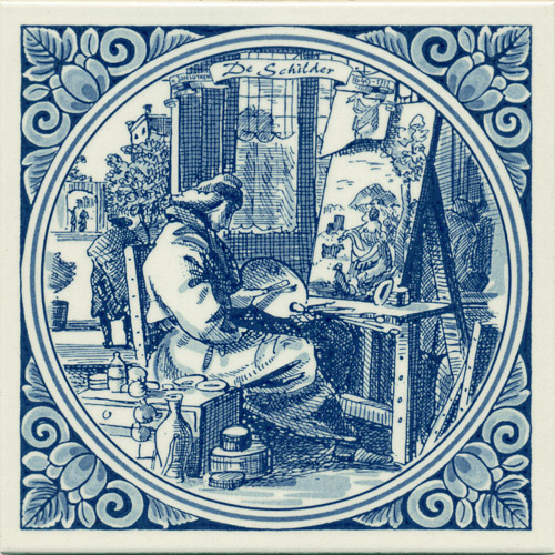 Schilder / Artist, Dutch Delft Tile 6