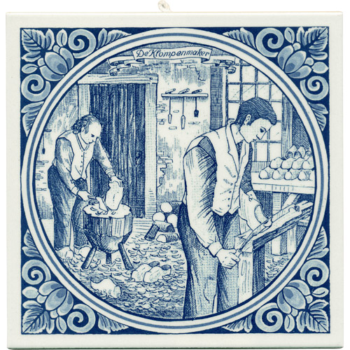 Klompenmaker / Clog Maker, Dutch Delft Tile 6