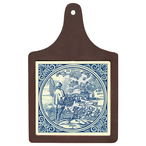 Cheeseboard w/ Delft-Blue Tile - Visser / Fisherman