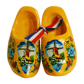2.5 Wooden Clog Shoes, Yellow