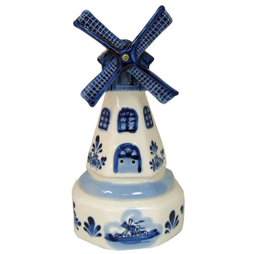 Delft Blue- Decorative Windmill House, Music Box
