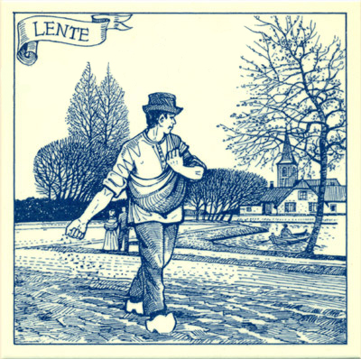 6 Dutch Tile - Lente Scene