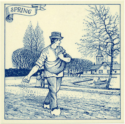 6 Dutch Tile - Spring Scene