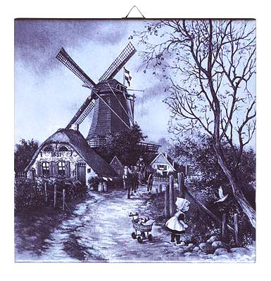 Dutch Tile, Delft Blue 4 Seasons - Summer