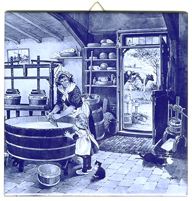 Dutch Tile, Delft Blue Cheesemaker