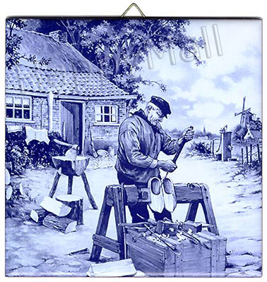 Dutch Tile, Delft Blue Clogmaker