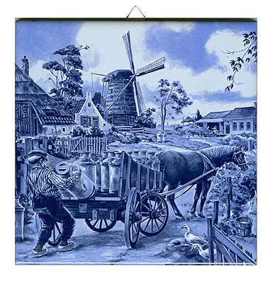 Dutch Tile, Delft Blue Milkman