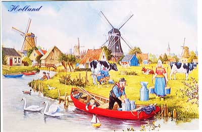 Dutch Post Card - Volendam Village, 4x6