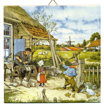 Dutch Tile, Color Clogmaker & Children