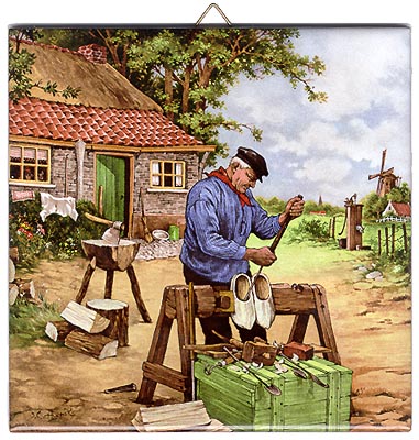 Dutch Tile with Color - Clogmaker, 6