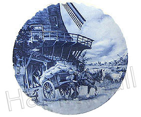 Decorative Plate, Delft Blue Miller 7.5D