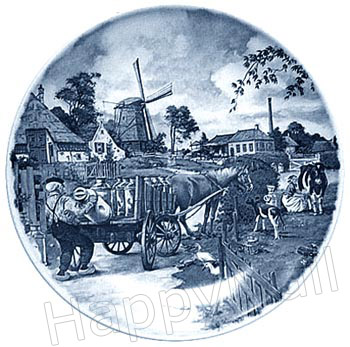 Decorative Plate, Delft Blue Milkman 7.5D