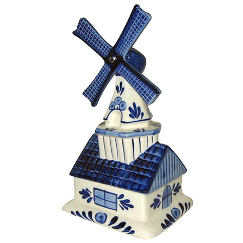 Delft Blue Decorative Windmill, Bank
