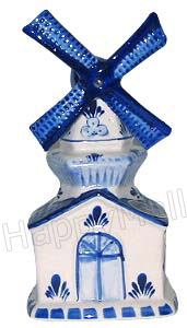 Delft Blue- Decorative Windmill, Music Box