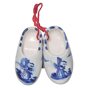 1.75 Ceramic Delft Small Clog Shoes, Refrigerator Magnet
