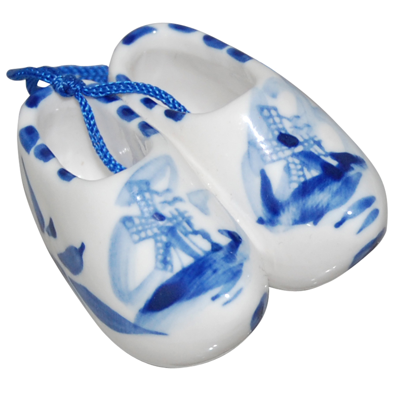 1.75 Ceramic Delft Small Clog Shoes, Refrigerator Magnet, photo-1