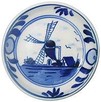 2.25 Deluxe Delft Windmill Plate Small, Refrigerator Magnet