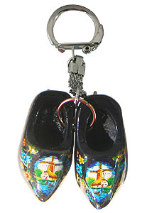 1.75 Black Skates on Clogs Keychain