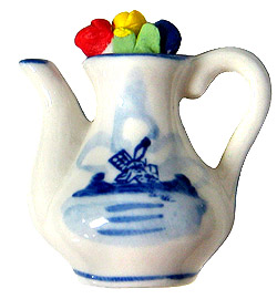 2 Delft Pitcher with Tulips, Refrigerator Magnet