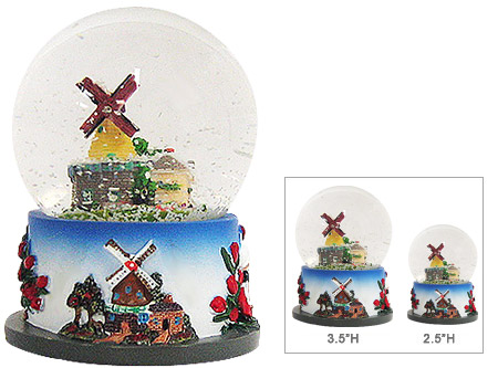 Dutch Windmill Snow Globe, 3.5H