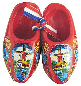 2.5 Wooden Clog Shoes, Red