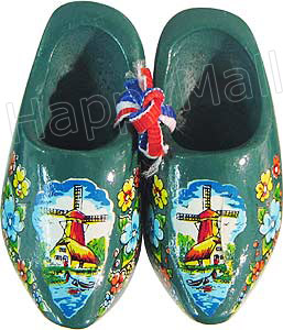 2.5 Wooden Clog Shoes, Green