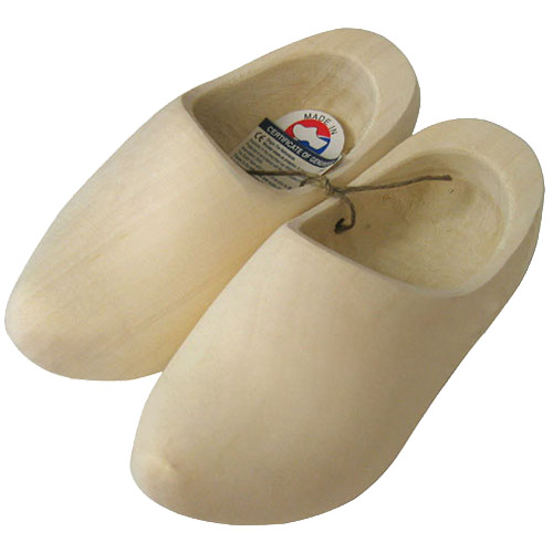 Plain Wooden Clog Shoes, Infants Size 3