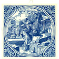 Steenhouwer / Stone Cutter, Dutch Delft Tile 6