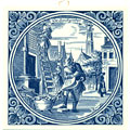 Loodgieter / Plumber, Dutch Delft Tile 6