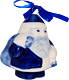 Deflt Blue Santa Christmas Ornament, 3.5H