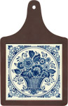 Cheeseboard w/ Delft-Blue Tile - Flower Basket