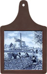 Cheeseboard w/ Delft-Blue Tile - Tulip Pickers