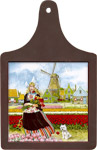 Cheeseboard w/ Color Tile - Tulip Girl