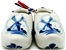 Pair of Delft Blue Ceramic Clog Shoes, 3 L