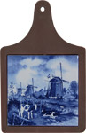 Cheeseboard w/ Delft-Blue Tile - Three Windmills with Calves