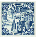 Verwer / Launderer, Dutch Delft Tile 6