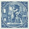 Glasblaazer / Glass Blower, Dutch Delft Tile 6