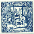 Stoelemaaker / Chairmaker, Dutch Delft Tile 6