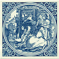 Vleeshouwer / Butcher, Dutch Delft Tile 6