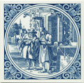 Brillemaaker / Optician, Dutch Delft Tile 6