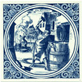 Kuiper / Barrelmaker, Dutch Delft Tile 6