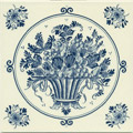 Fruit Basket, Dutch Delft Tile 6