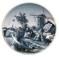 Delft Blue Decorative Plate - Four Seasons/Fall, 9.5D