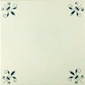 Field Tile w/ Fleur-de-lis Corner Design, 6