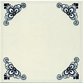 Field Tile, Plain with Corner Design, Dutch Delft Tile 6